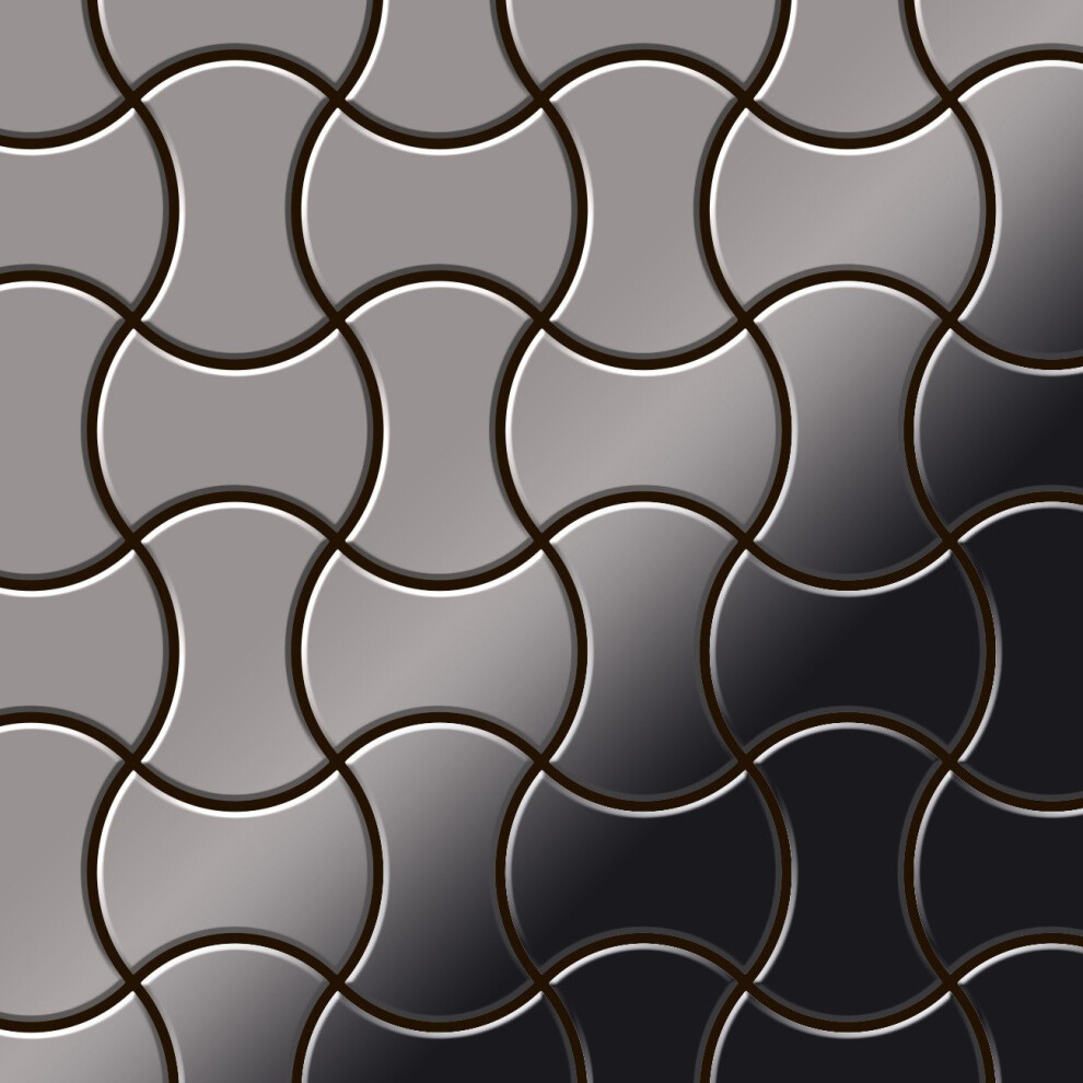Metal Mosaic Tile Titanium Smoke Mirror Dark Grey 1.6Mm Infinit-Ti-Sm 4250691728462