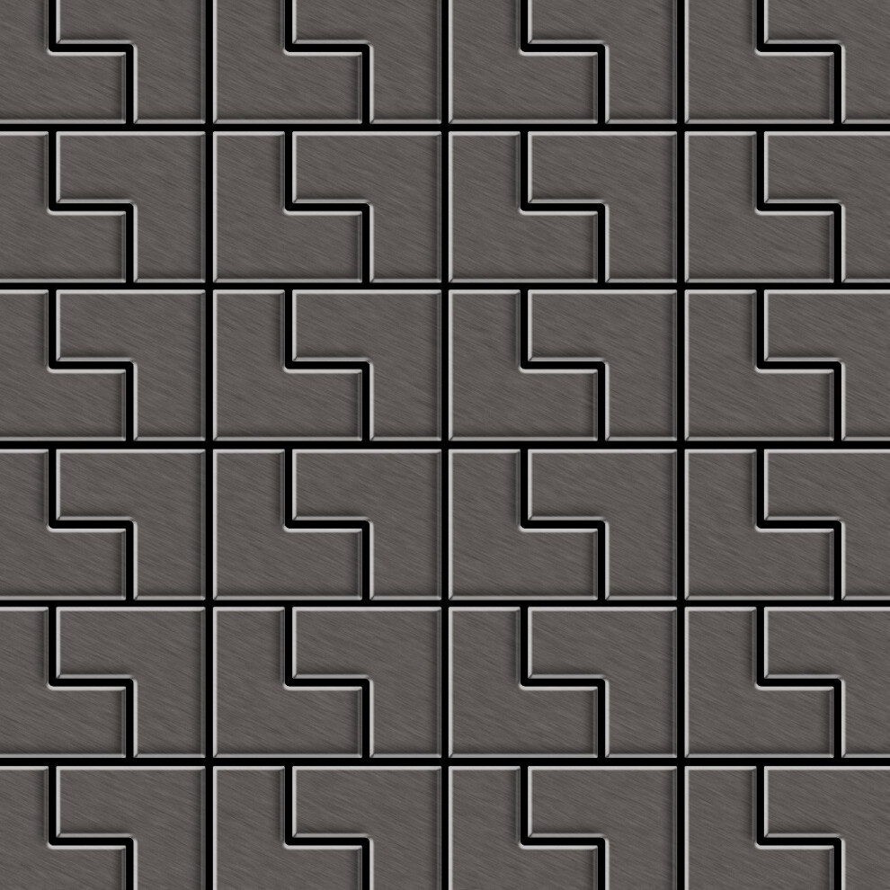 Metal Mosaic Tile Titanium Smoke Brushed Dark Grey 1.6Mm Kink-Ti-Sb 4250691728738