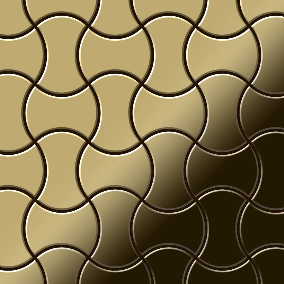 Metal Mosaic Tile Titanium Gold Mirror Gold 1.6Mm Infinit-Ti-Gm 4250691728448