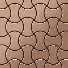 Metal Mosaic Tile Titanium Amber brushed copper 1.6mm Infinit-Ti-AB