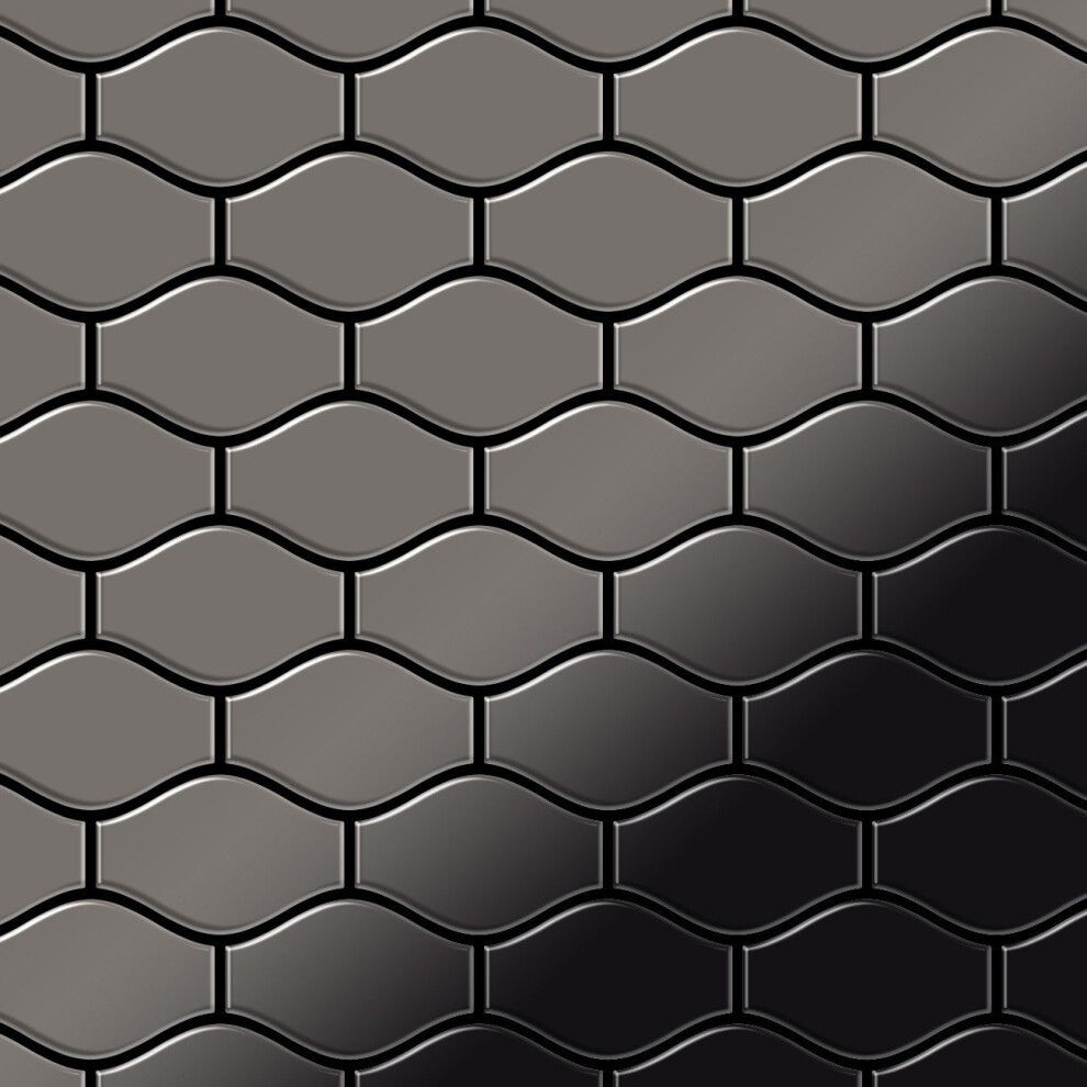 Metal Mosaic Tile Titanium Smoke Mirror Dark Grey 1.6Mm Karma-Ti-Sm 4250691728608