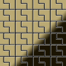 Metal Mosaic Tile Brass mill gold 1.6mm Kink-BM