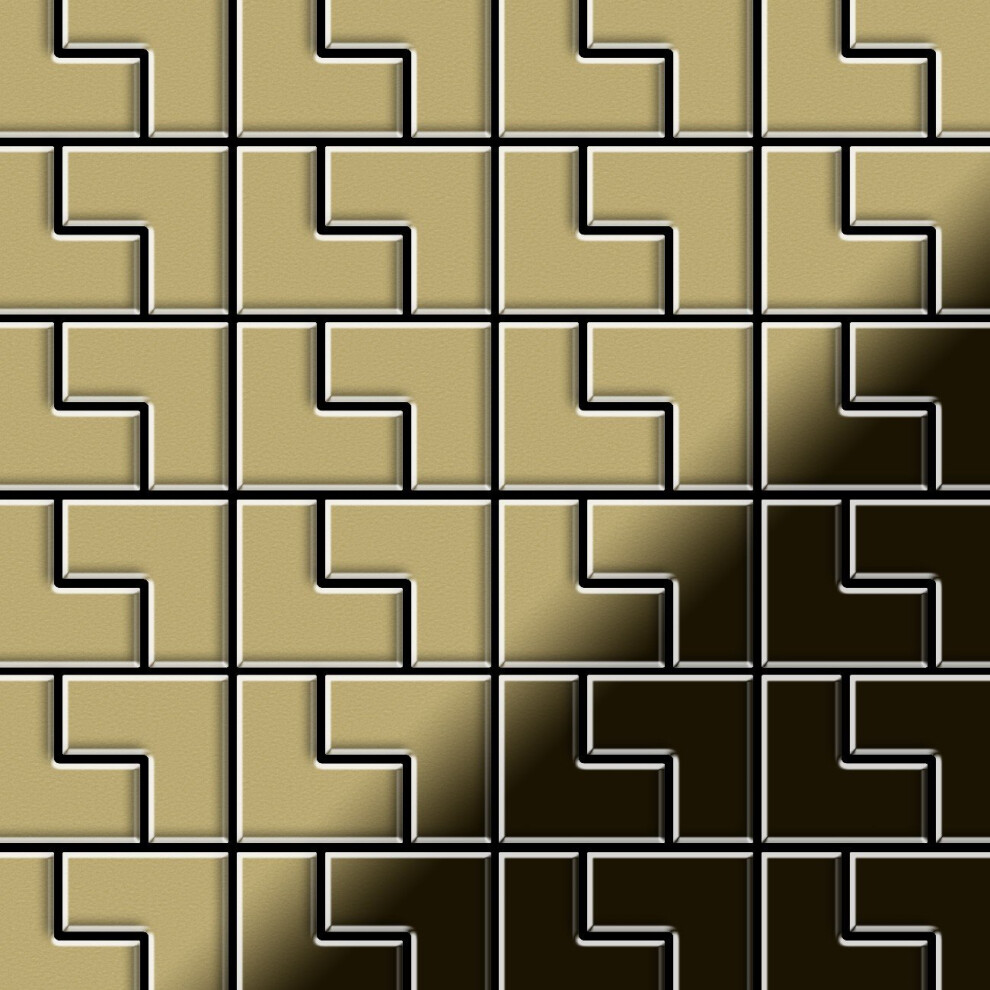 Metal Mosaic Tile Brass Mill Gold 1.6Mm Kink-Bm 4250691728769