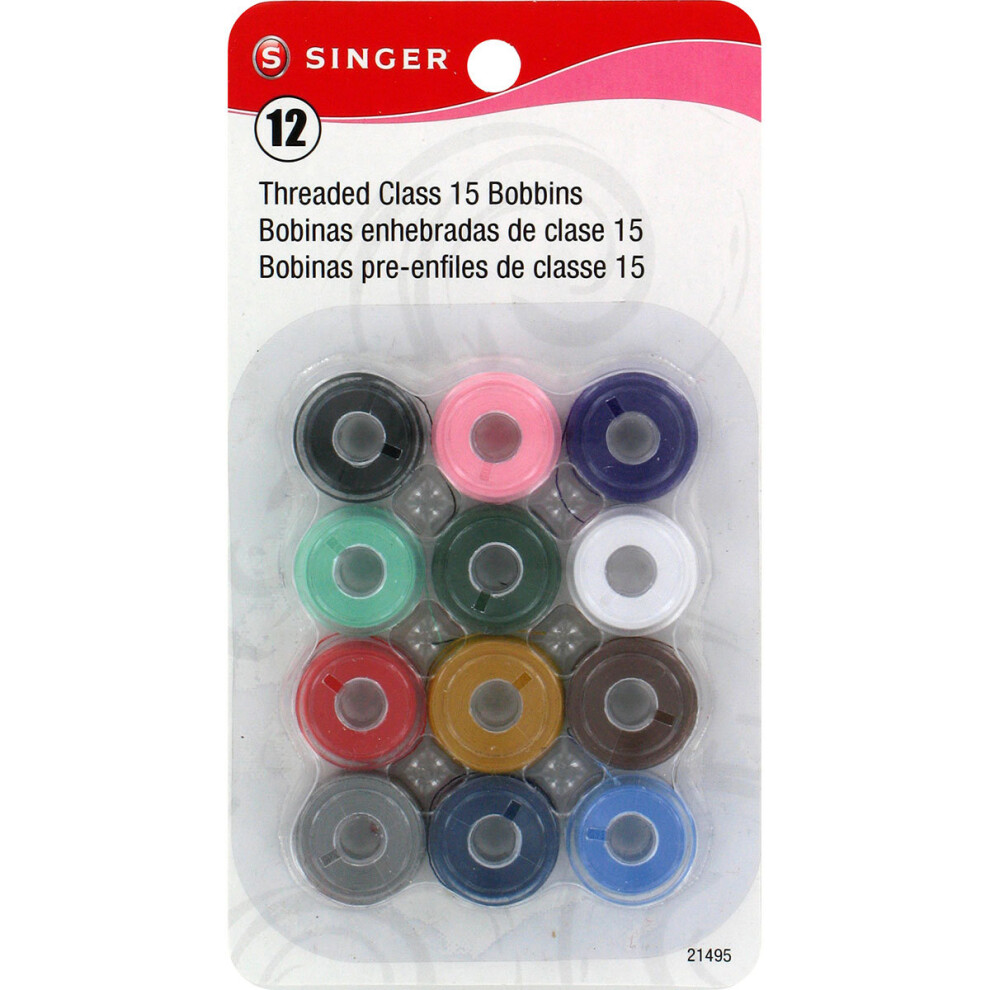 Transparent Plastic Class 15 Bobbins - Threaded-12/Pkg