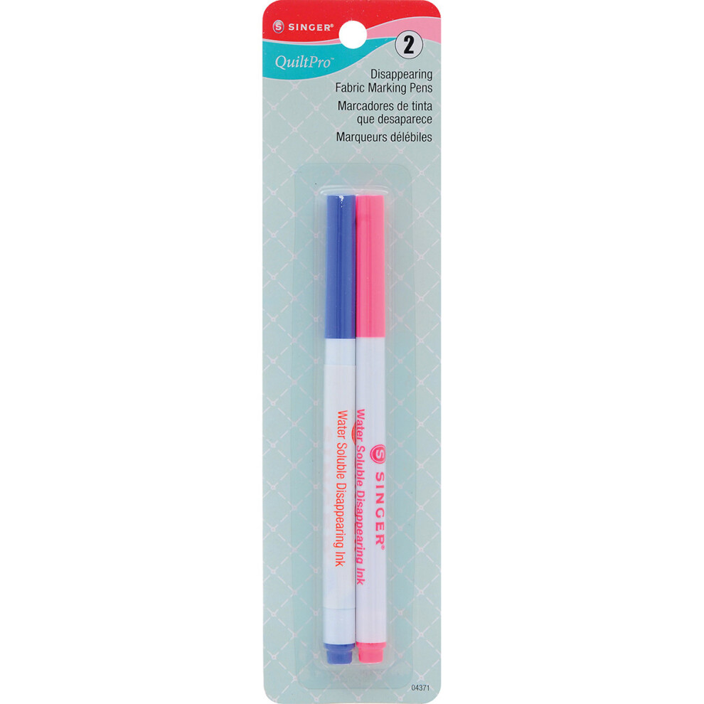 QuiltPro Disappearing Fabric Marking Pens - Fine-Pink & Blue 2/Pkg