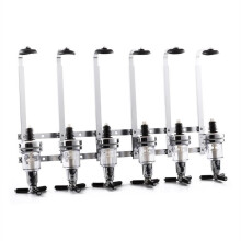 Kabalo Stainless Steel 6 Bottle Optic Wall Mount Stand Dispenser Bar Butler For Alcoholic Drinks Spirits - Vodka, Whiskey, Rum, Gin