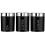 Kabalo Set of 3 Black Tea Coffee & Sugar Canisters Kitchen Storage Containers Jars Pots (10cm x 12cm each) 1
