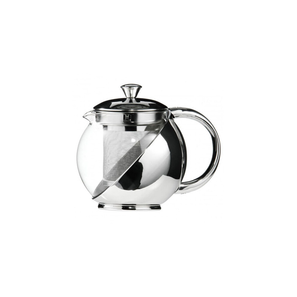 Kabalo 750ml Modern Sylish Stainless Steel & Glass Teapot WITH LOOSE TEA LEAF INFUSER