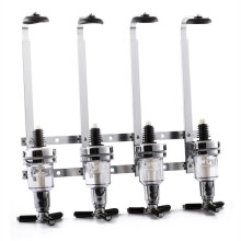 Kabalo Stainless Steel 4 Bottle Optic Wall Mount Stand Dispenser Bar Butler For Alcoholic Drinks Spirits - Vodka, Whiskey, Rum, Gin