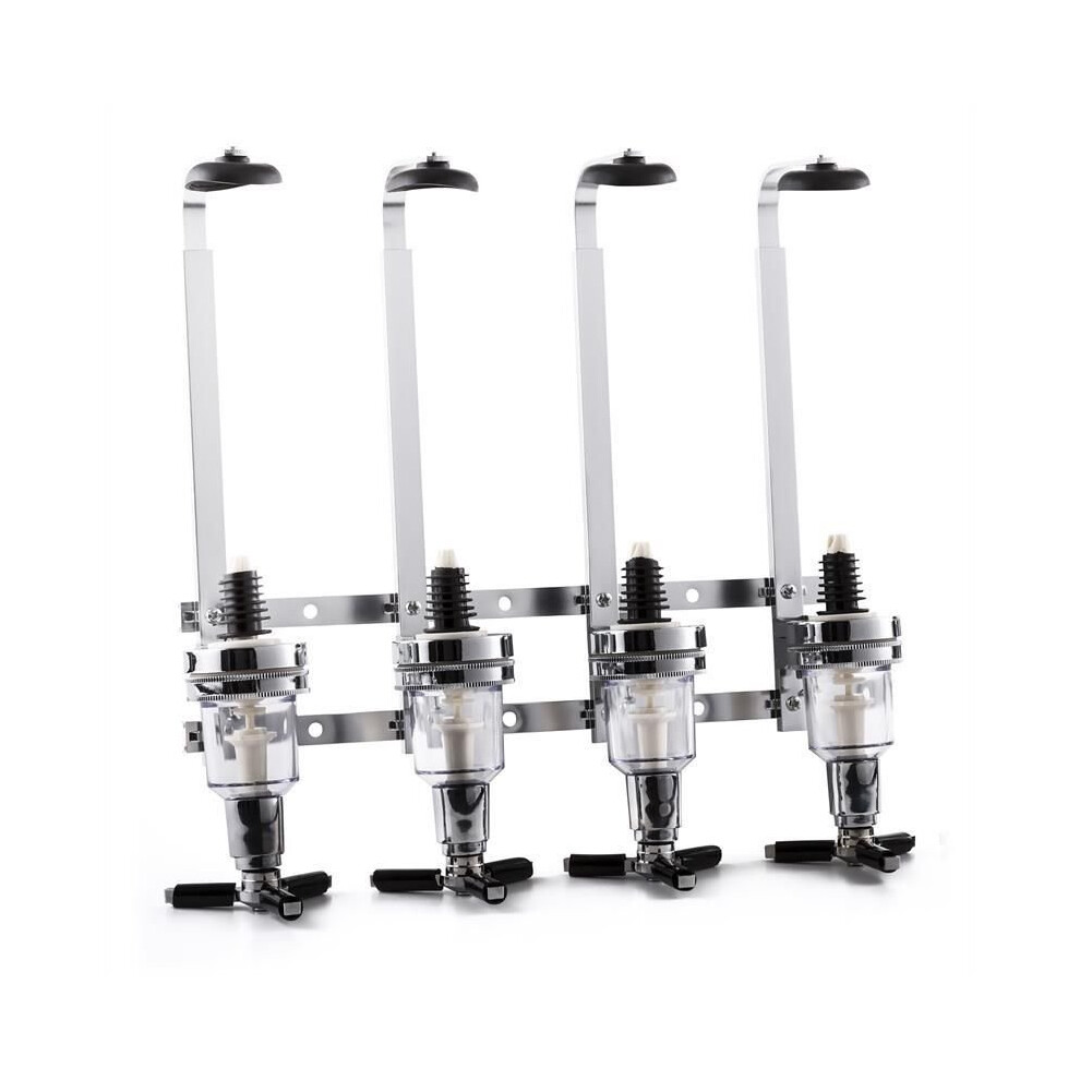 Kabalo Stainless Steel 4 Bottle Optic Wall Mount Stand Dispenser Bar Butler For Alcoholic Drinks Spirits - Vodka, Whiskey, Rum, Gin