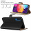 (Black) For Galaxy A50 Leather Wallet Magnetic Case Cover 7