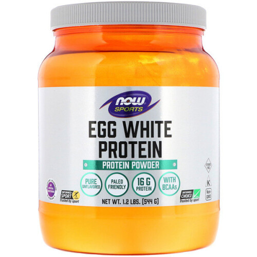 NOW Foods NOW Foods, Αθλητισμός, Ελαστικό Λευκό Ειδοίο με ΒΑΑ, Protein Powder, Αδιάβροχο, 1,2 λίβρες (544 γρ)