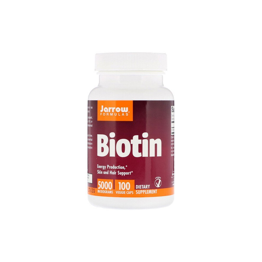 Jarrow Formulas , Biotin, 5,000 Mcg, 100 Veggie Capsules