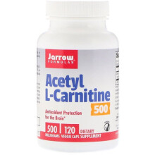 Jarrow Formulas, Vegan Acetyl-L-Karnitin, 500 mg, 120 Veggie-Kapseln