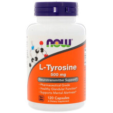 NOW Foods, L-Tirosină, 500 mg, 120 Capsule