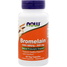 NOW Foods Supplements Bromelain (Natural Proteolytic Enzyme) 2 400 GDU/g - 500 mg Natural Proteolytic Enzyme* 60 Veg-kapsler