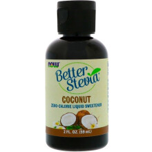 NOW Foods, Better Stevia, Nulová kalorie tekutá sladidla, Kokos, 2 fl oz (59 ml)