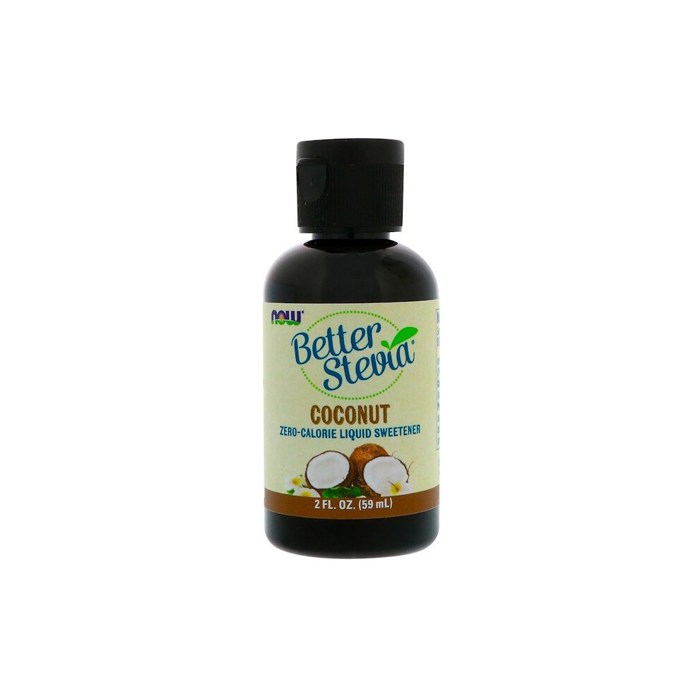 Now Foods , Better Stevia, Zero-Calorie Liquid Sweetener, Coconut, 2 Fl Oz (59 Ml)