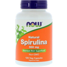 NOW Foods, Natural Spirulina, 500 mg, 120 Veg Capsules