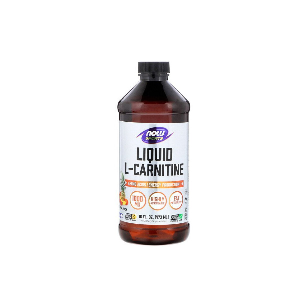 Now Foods , Sports L-Carnitine Liquid, Tropical Punch Flavor, 1,000 Mg, 16 Fl Oz (473 Ml)