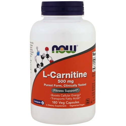 NOW Foods NOW Foods, L-Carnitine, 500 mg, 180 Βεγκ Κάψουλες