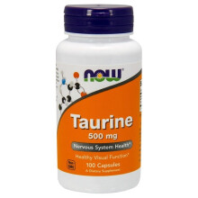 NOW Foods, Taurină, 500 mg, 100 Capsule Vegane
