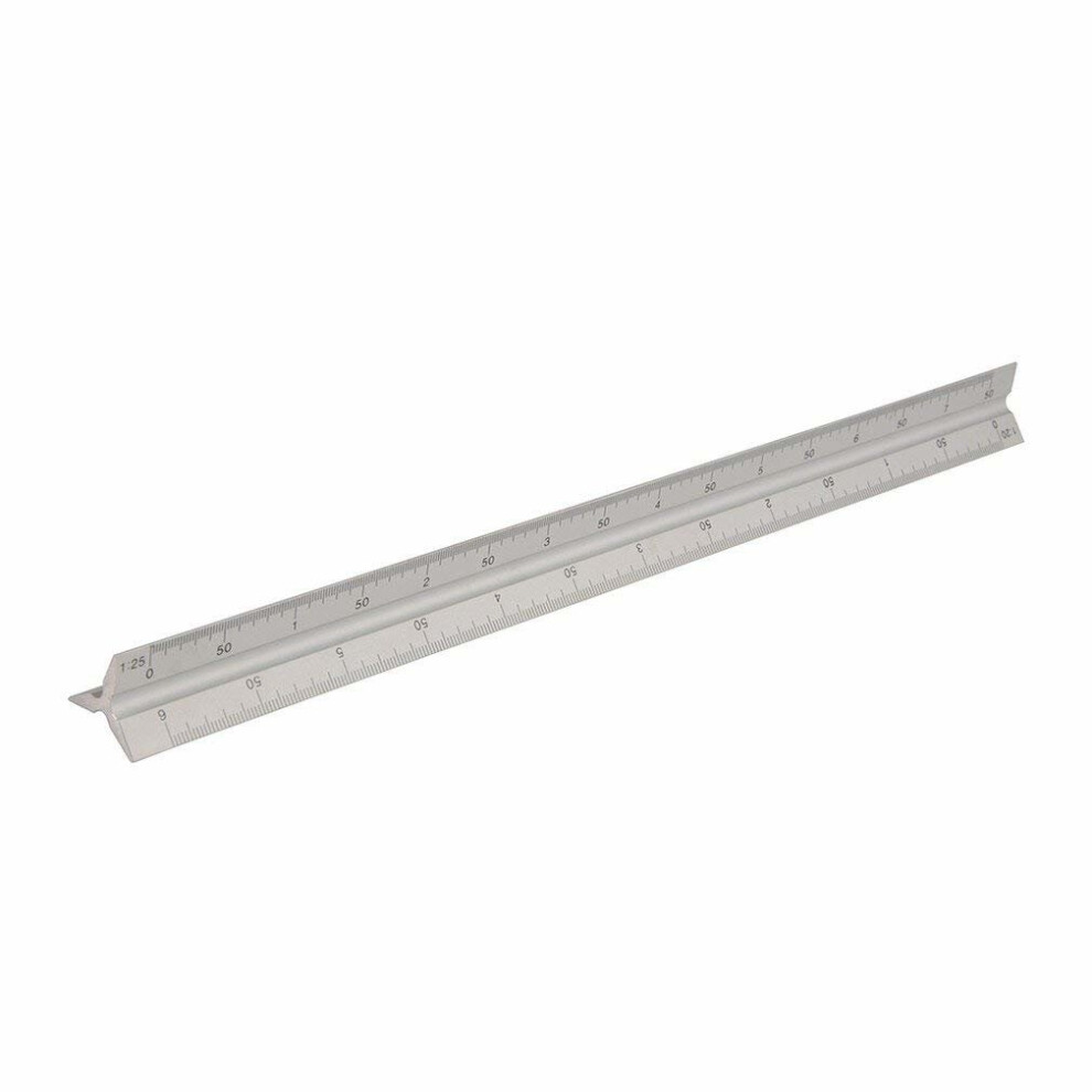 Silverline 731001 Aluminium Triangular Scale Ruler - 300mm