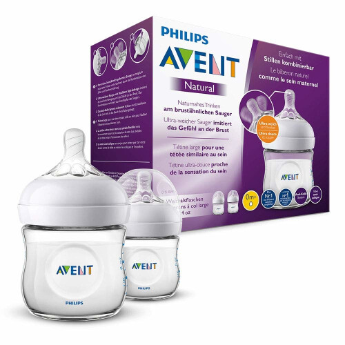 Philips AVENT Natural 2.0 Feeding Bottle 125ml/4oz Twin 1