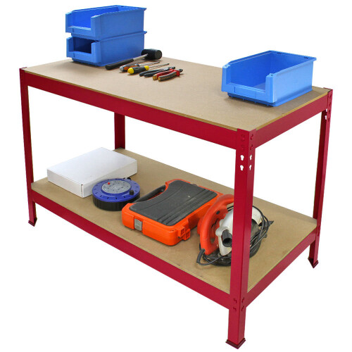 Work Bench Garage Table Metal Storage Shelving DIY Tools Heavy Duty Workbenches 2