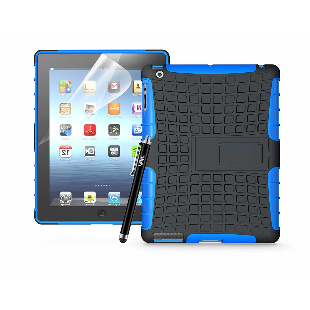 (Blue) For iPad 2/3/4 Tough Quality ShockProof Case Cover