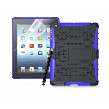 (Purple) For iPad 2/3/4 Tough Quality ShockProof Case Cover