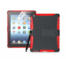 (Red) For iPad 2/3/4 Tough Quality ShockProof Case Cover