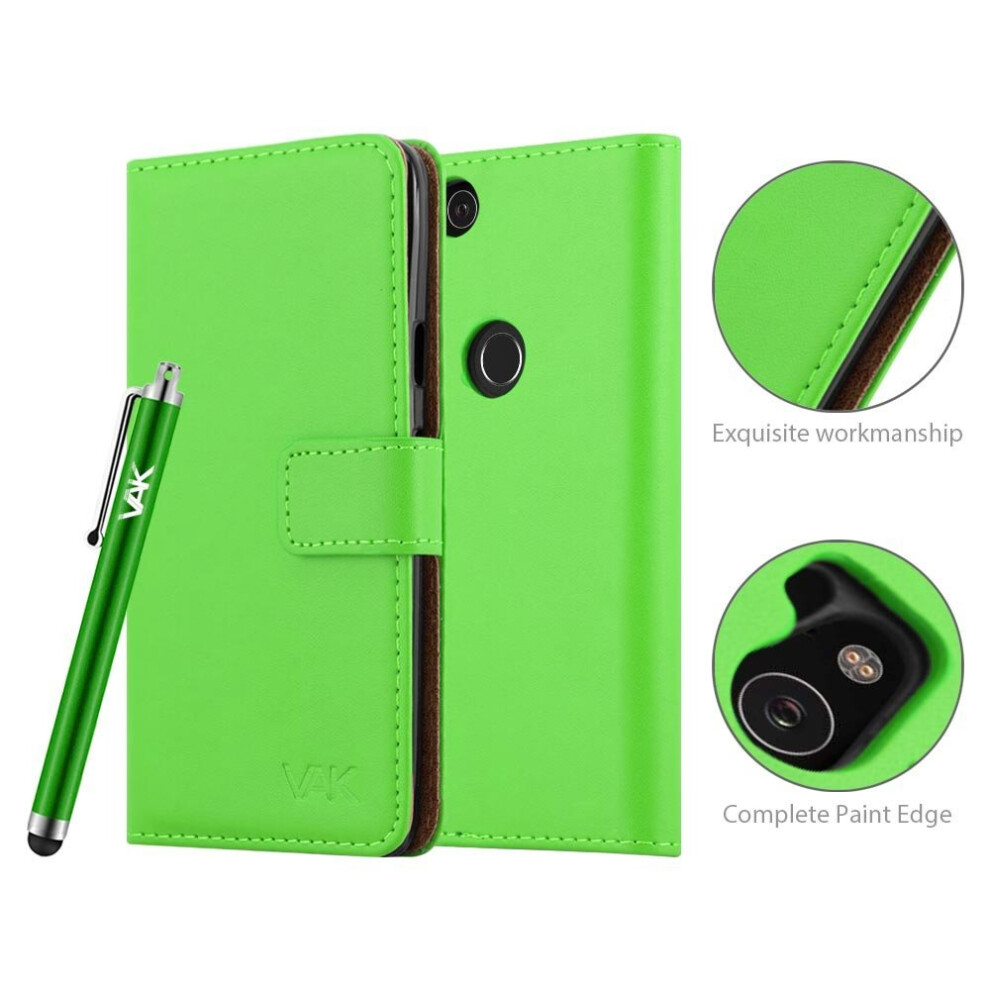 lime--for-google-pixel-2-premium-leather-wallet-case