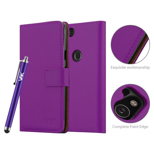 (Purple) For Google Pixel 2 Premium Leather Wallet Case 2