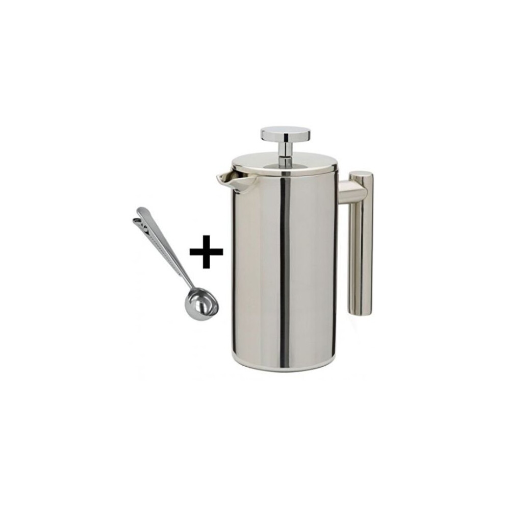 Kabalo Stainless Steel Double Wall Cafetiere Filter/Plunger Coffee & Tea Maker - 1000ml 8 Cups