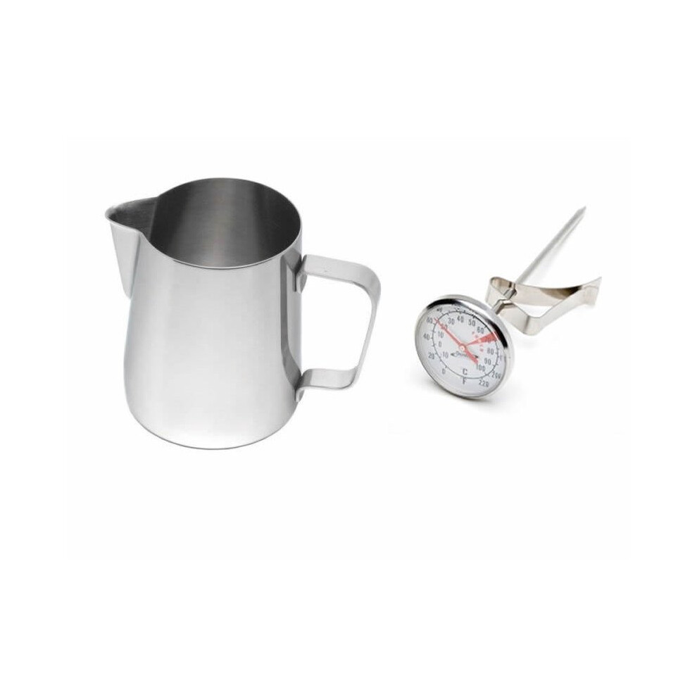 Kabalo Stainless Steel Milk Coffee Cappuccino Latte Frothing Jug 600ml with Thermometer