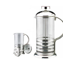 Kabalo 800ml / 8-cup Large Stainless Steel Glass Cafetiere French Filter Modern Coffee and Tea Press Plunger