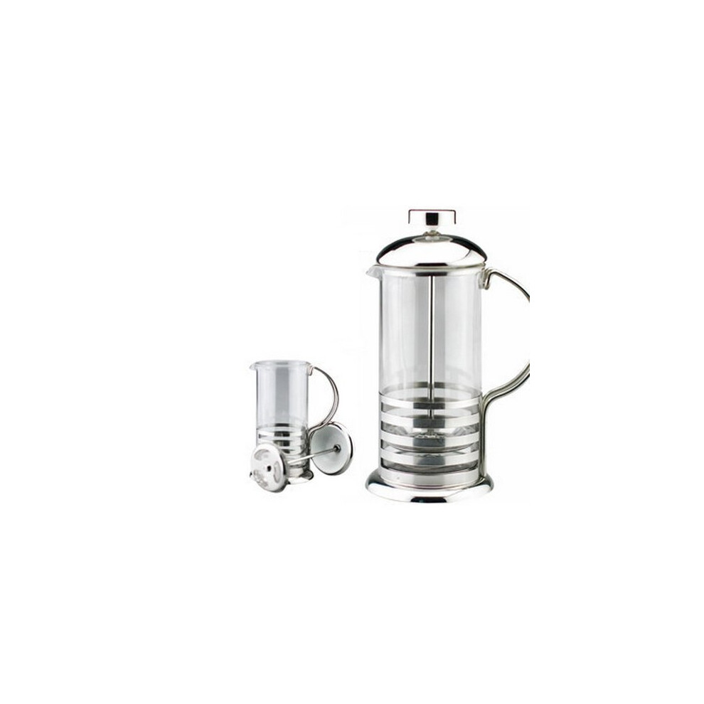 Kabalo 800ml / 8-cup Large Stainless Steel Glass Cafetiere French Filter Modern Coffee and Tea Press Plunger