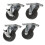 Set of 4 x Kabalo Swivel Heavy Duty BLACK RUBBER 50mm (2 inch) Castor / Caster Wheels (2 x standard, 2 x brake), Load capacity 40kg per wheel 1
