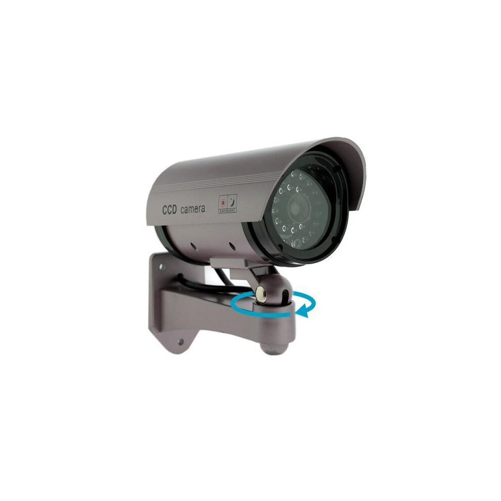 Kabalo Realistic Dummy CCTV Security Camera Flashing Red LED Indoor Outdoor Silver