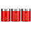 Kabalo Red Set of 3 Tea Coffee & Sugar Canisters Kitchen Storage Containers Jars Pots (10cm x 12cm each) 1