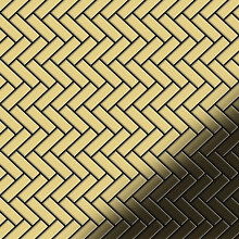 Metal Mosaic Tile Brass mill gold 1.6mm Herringbone-BM