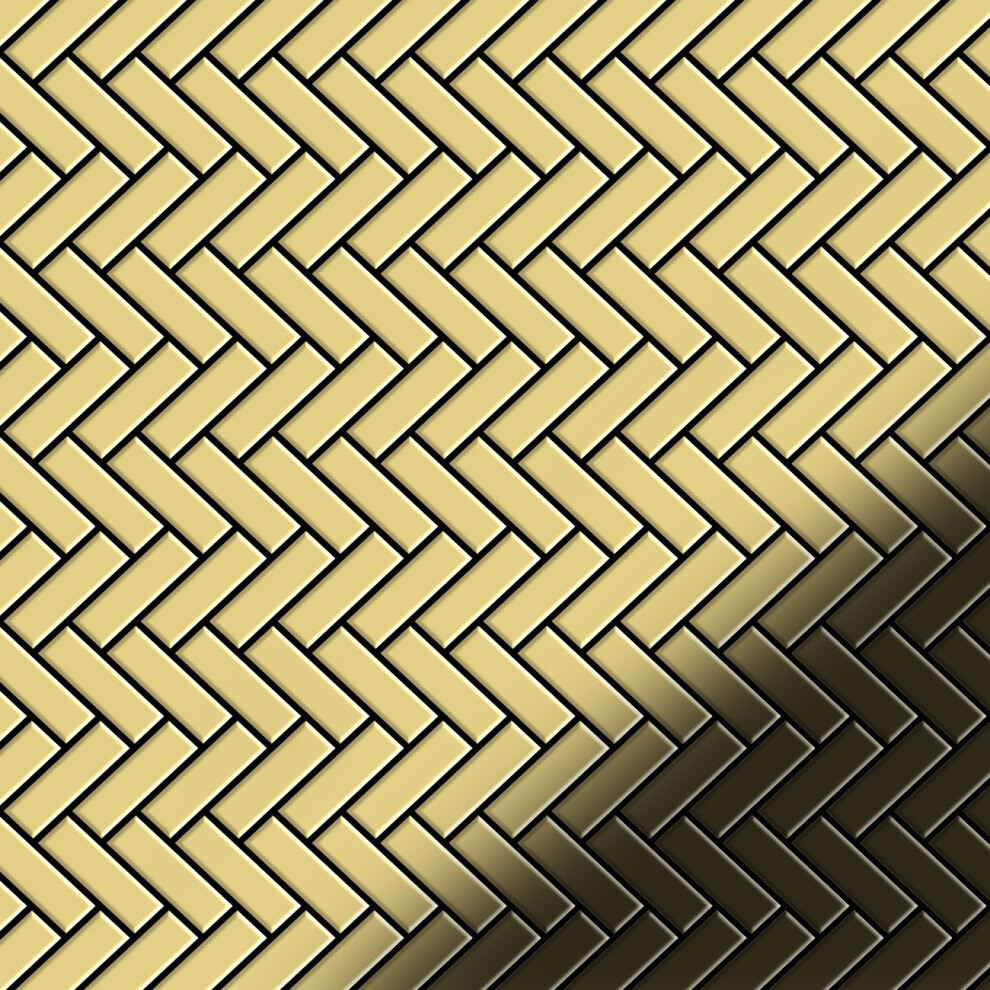 Metal Mosaic Tile Brass Mill Gold 1.6Mm Herringbone-Bm 4250691728066