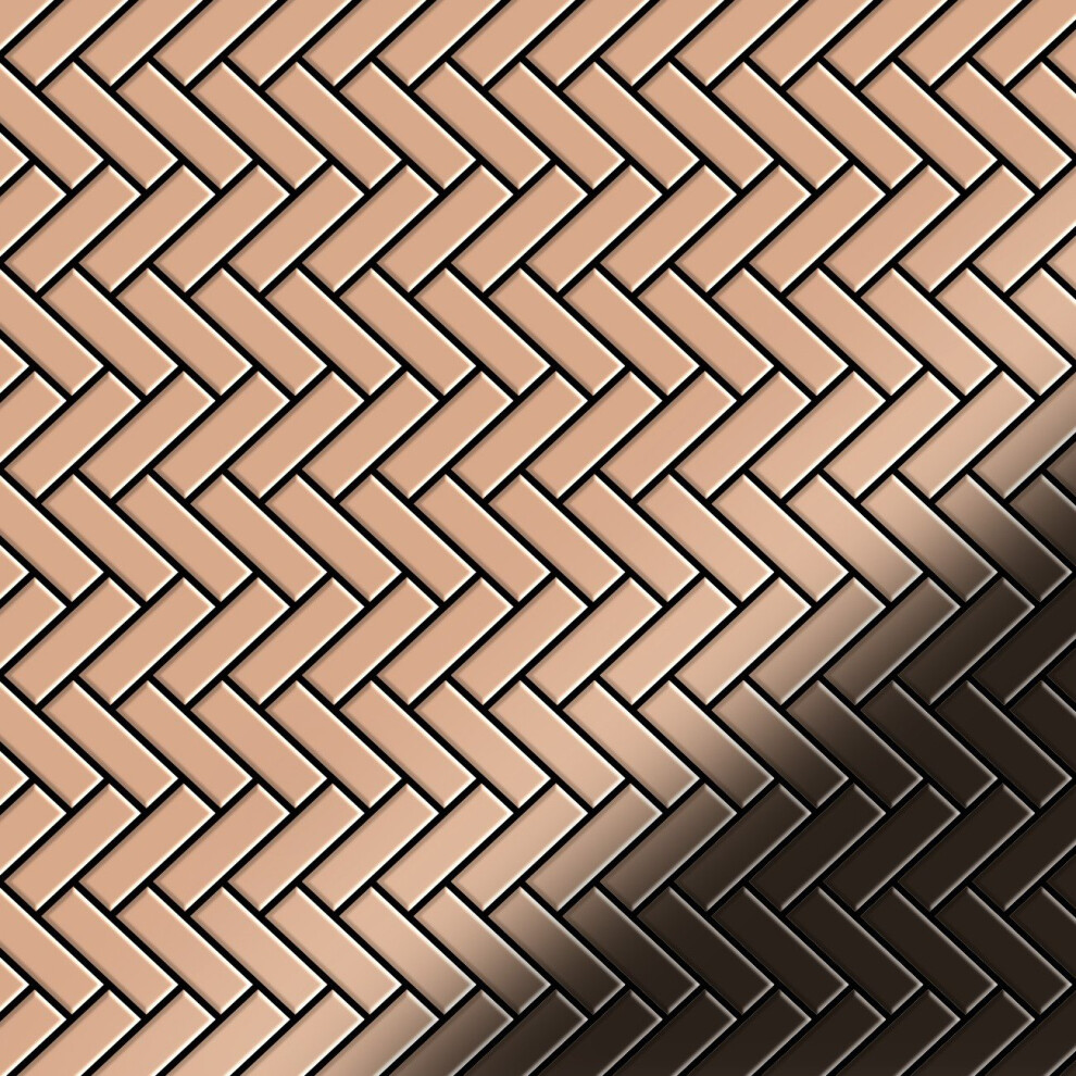 Metal Mosaic Tile Copper Mill Copper 1.6Mm Herringbone-Cm 4250691728059