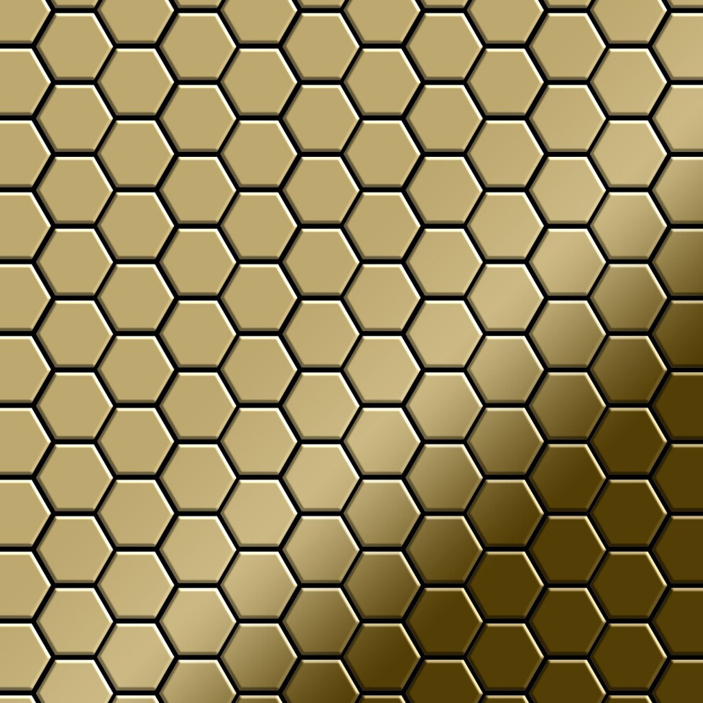 Metal Mosaic Tile Titanium Gold Mirror Gold 1.6Mm Honey-Ti-Gm 4250691728165