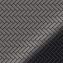Metal Mosaic Tile Titanium Smoke mirror dark grey 1.6mm Herringbone-Ti-SM
