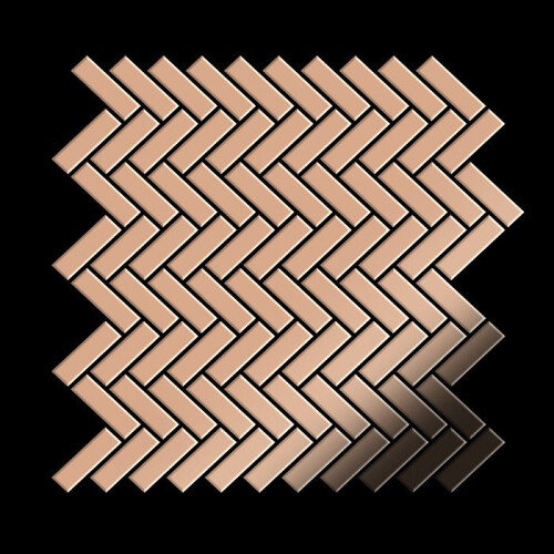 Metal Mosaic Tile Copper mill copper 1.6mm Herringbone-CM 1