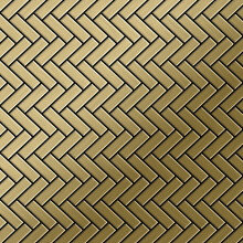 Metal Mosaic Tile Titanium Gold brushed gold 1.6mm Herringbone-Ti-GB