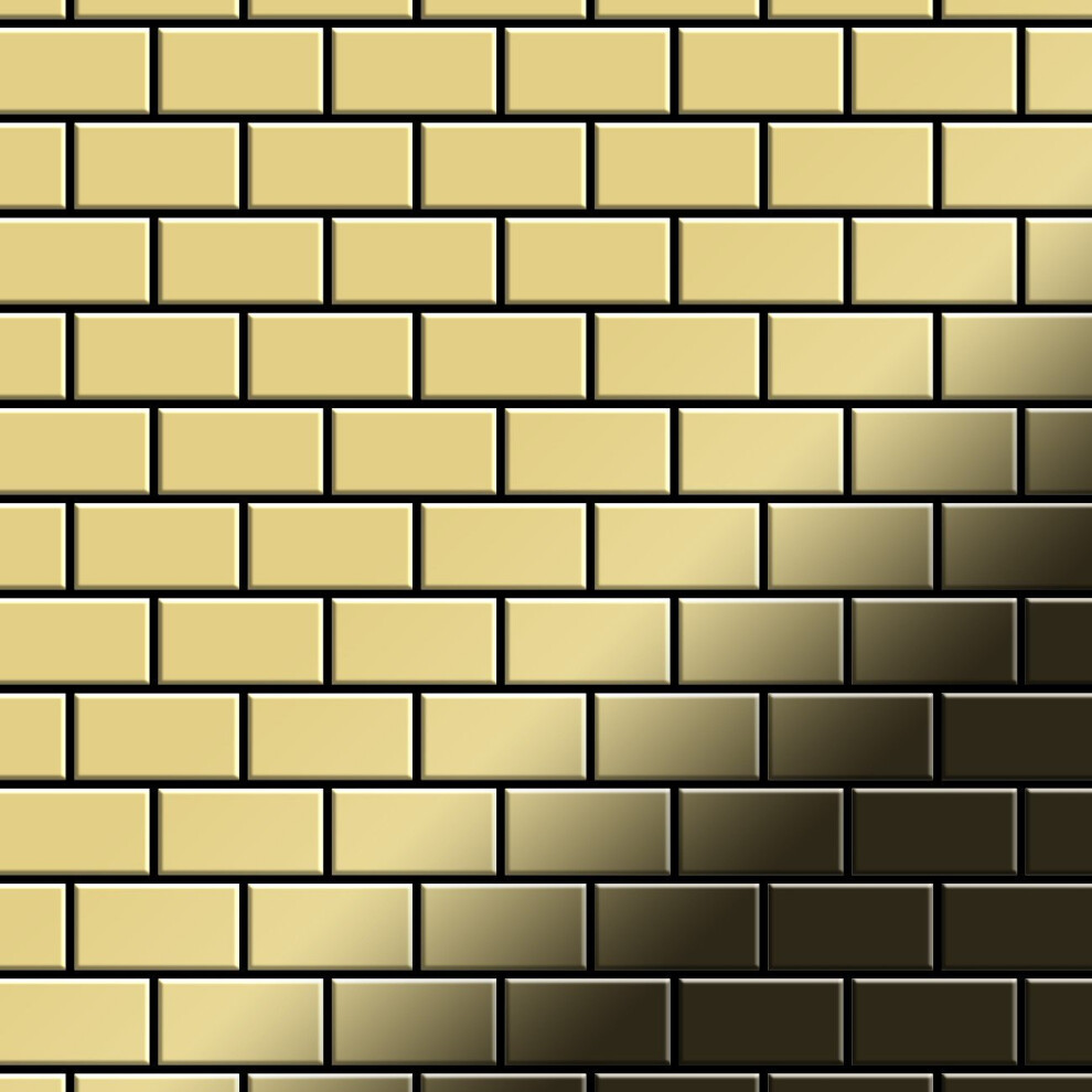 Metal Mosaic Tile Brass Mill Gold 1.6Mm House-Bm 4250691728349