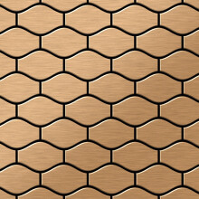 Metal Mosaic Tile Titanium Amber brushed copper 1.6mm Karma-Ti-AB